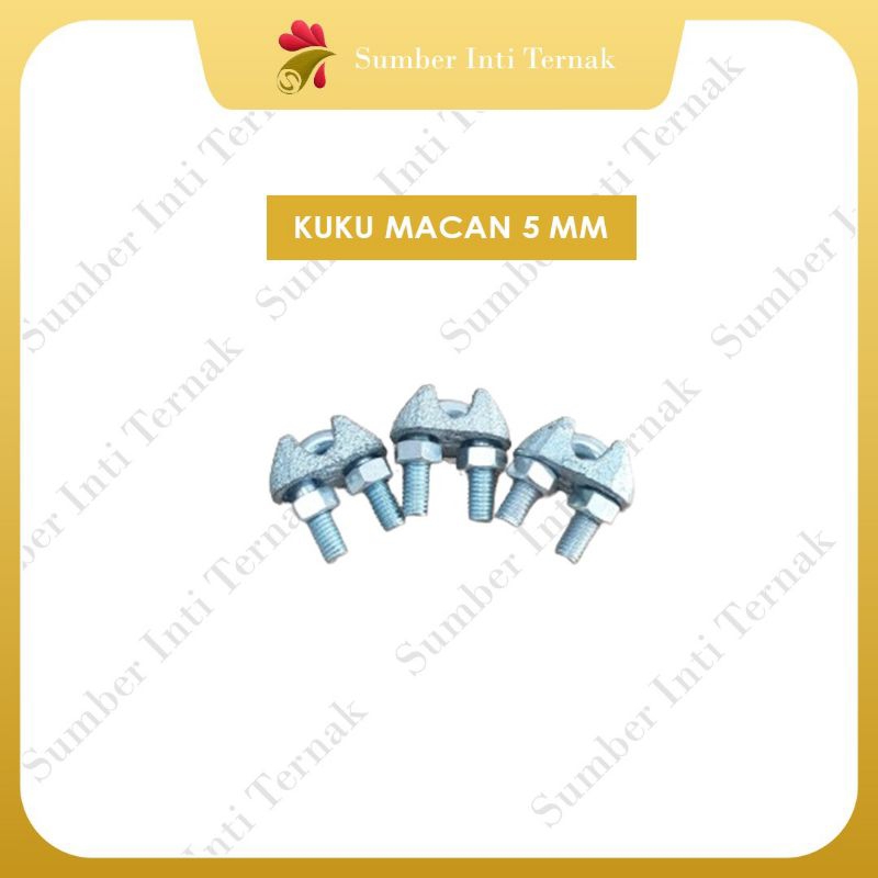 KUKU MACAN Clamp Klem Tali Kawat Baja Kabel Seling Sling 5 MM 3/16"