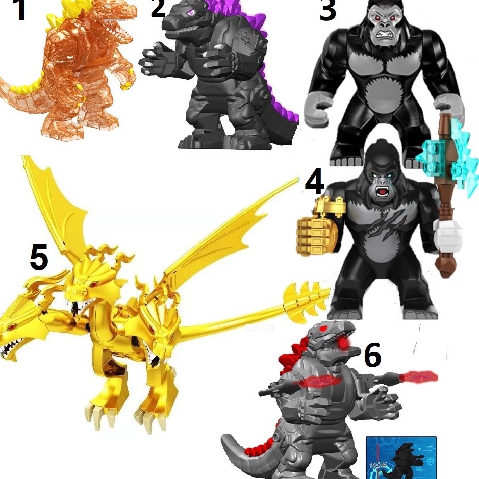 Best Sale  Kaiju Mecha Godzilla Lava Ghidorah King Kong of Monsters Minifigure Brick