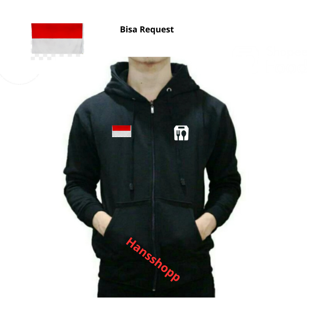 Terjamin Jaket Sweater Hoodie Shope Putih Jakey Motor Anti Angin Shopee Jakey Driver Ojol Shope Food