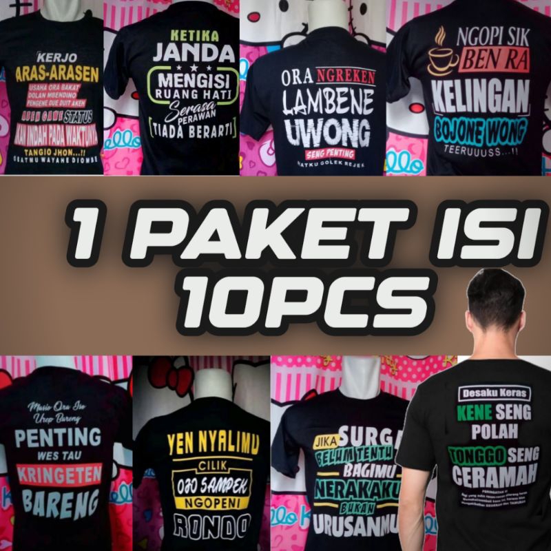 10 Kaos Pria wanita Murah.paket usaha