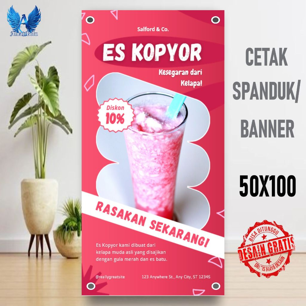 Spanduk Banner ES KOPYOR Costom Desain