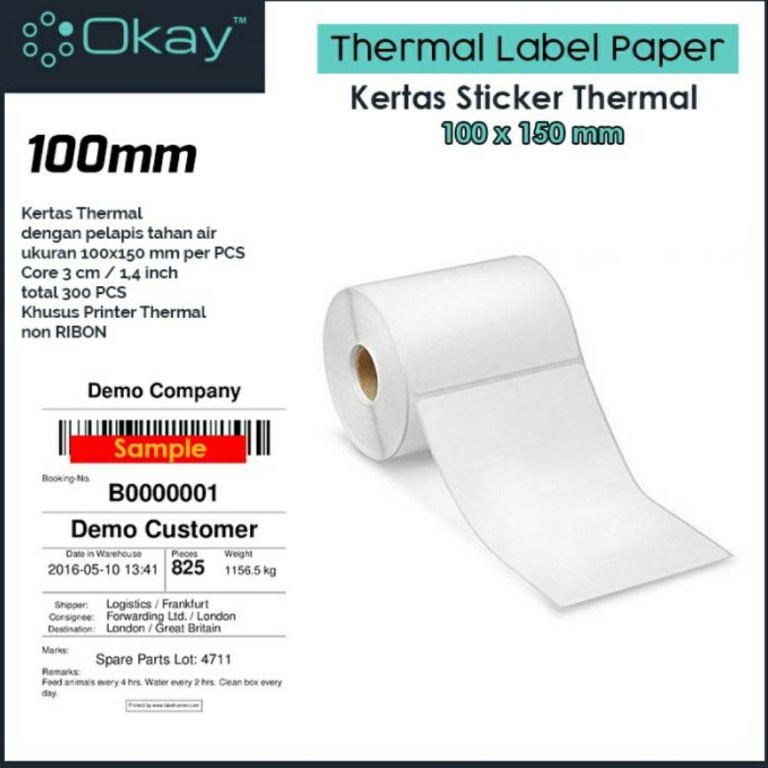 

Kertas Thermal Sticker 1X15 mm STICKER LABEL Isi 3 pcs PER 1 ROLL 1 LIPAT ART L7E4