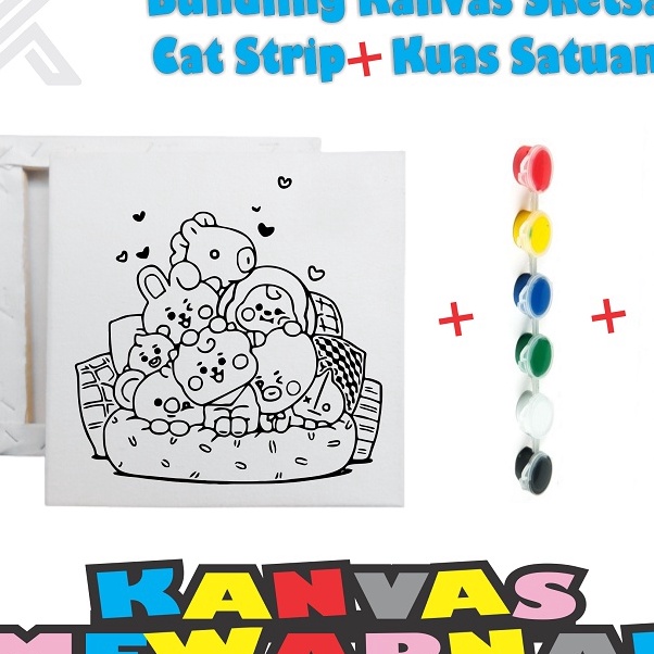 

Terbatas BUNDLING Mewarnai Kanvas Sketsa Gambar 2x2 cm Kuas Satuan Cat Strip 3 ml