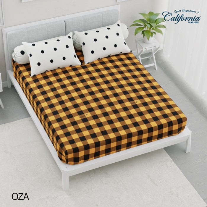 CALIFORNIA - Sprei 90/100/120/140/160/180/200 Small single queen king ekstra king TINGGI 20 30CM MOT