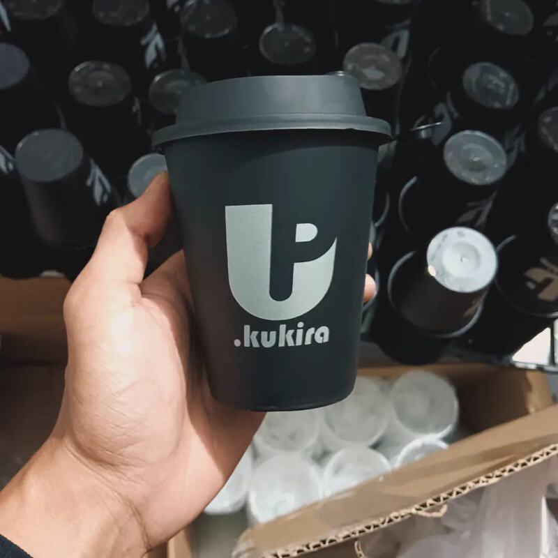 INJECTION Custom Cup Sablon 12oz Datar Frost Black Doff