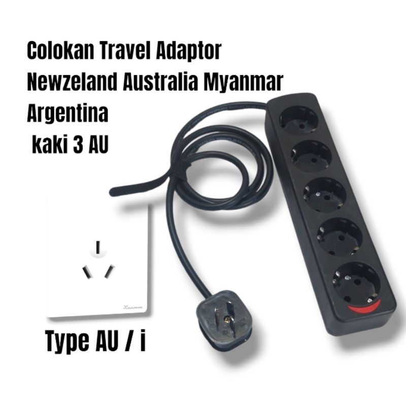 AEBRAND  Colokan Listrik Over Steker Australia Plug Konverter Adapter Adaptor Converter New Zealand 