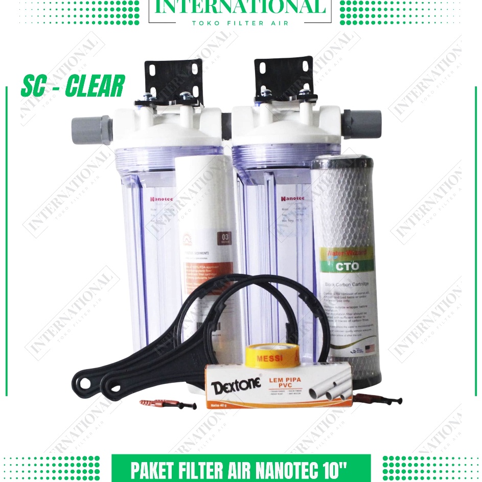 Paket Filter Air Toren  Filter Air Keruh  Paket Filter Air Nanotec 2 Tahap SC  KINNOYAMA