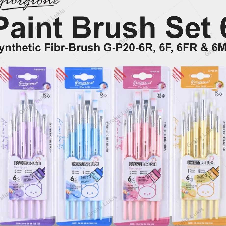 

Price Giorgione Paint Brush Set 6 Synthetic Fiber Kuas Set