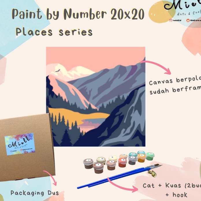 

FG2 PAINT BY NUMBER 2x2 PLACES SERIES DIY PAINTING BY NUMBER KANVAS LUKIS 2cmx2cm WOODEN FRAME BINGKAI KAYU