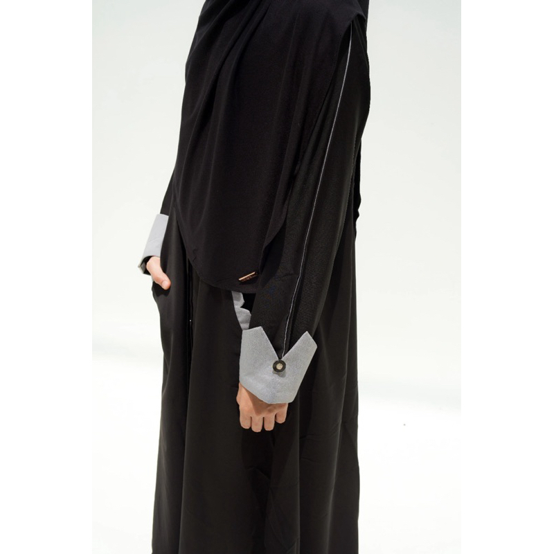 Khair Pashmina dan Abaya Gray S Aqsa Modest Wear