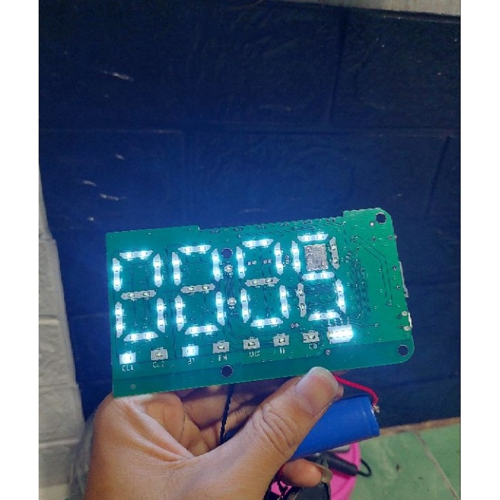 Modul mesin pcb kit speaker Bluetooth jam led mp3 fm radio sd card YS5A