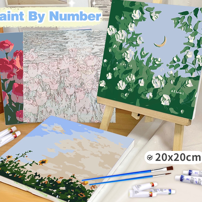 

HJ6 Poney Paint by number kit 2x2cm Diy painting kit Kanvas painting with frame siap lukis