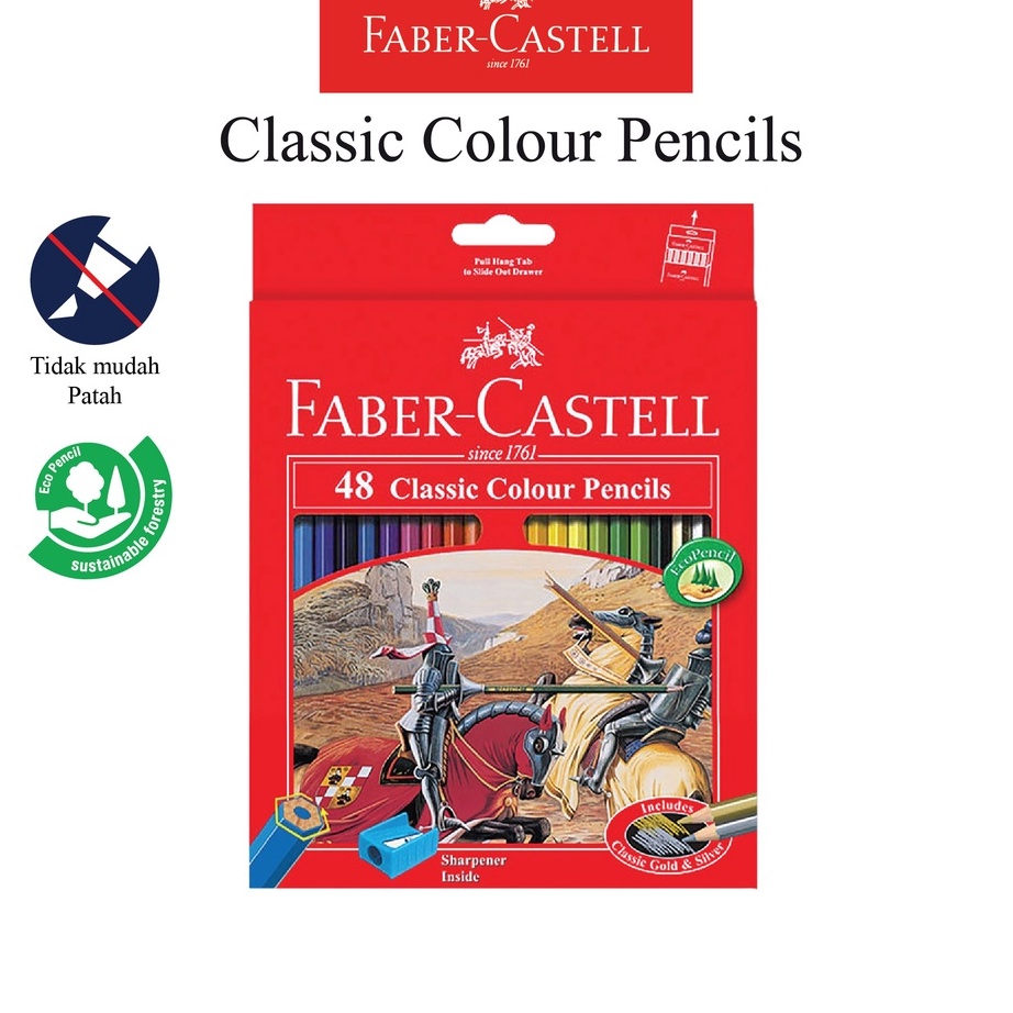 

KP8 Faber Castell Pensil Warna Classic 48 Warna Ukuran Panjang Classic Colour Pencil Long