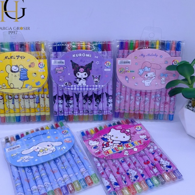 

Langka KRAYON TWIST ISI 12 PCS KUROMI FRIENDS CINAMORROL KUROMI POMPURIN MELODY BISA COD