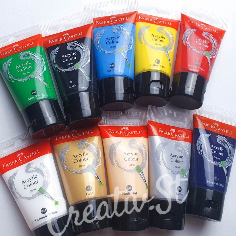 

HJ6 FABER CASTELL Cat Acrylic Colour 3 Ml Satuan Cat Lukis Akrilik