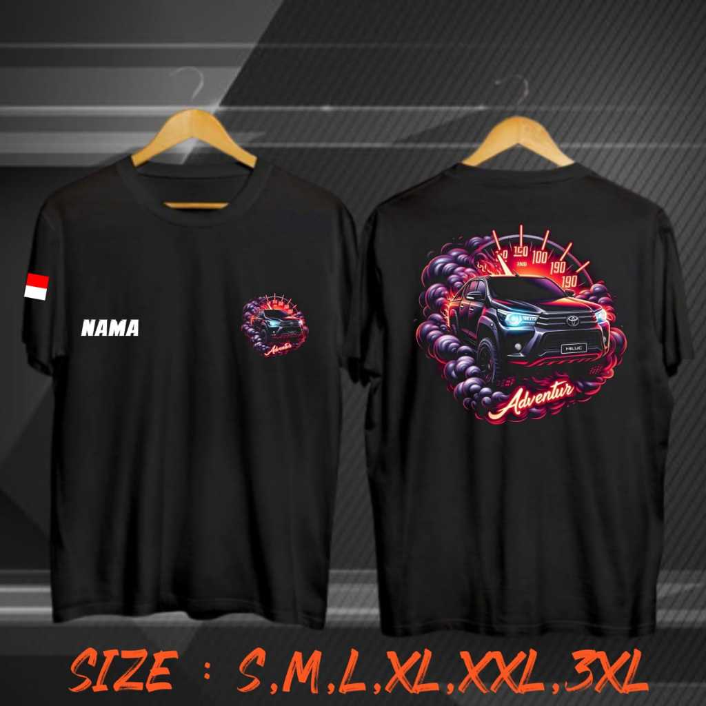 Kaos MOBIL TOYOTA HILUX | Free Tambah Nama Kamu | Baju Driver Muda | Kaos CCTV Lintas | Kaos Driver 