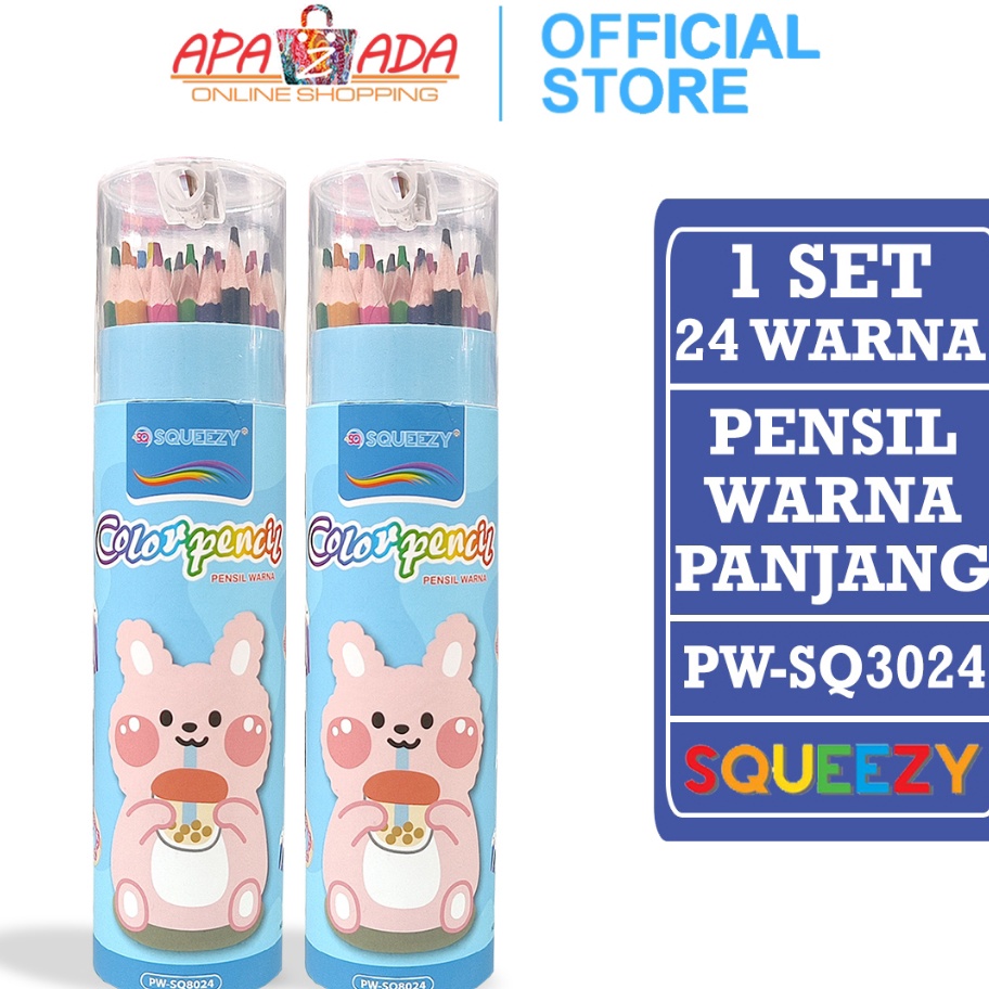 

Wah Apazada Pensil Warna Panjang Tabung Non Toxic 1 Set 24 Warna Color Pencils SQUEEZY PWSQ324