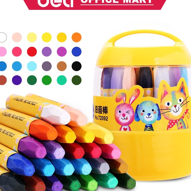 

HJ6 Deli Crayon 24 Warna 12Warna Crayon Set Krayon Set Desain Barrel Menggambar Krayon Oil Pastel