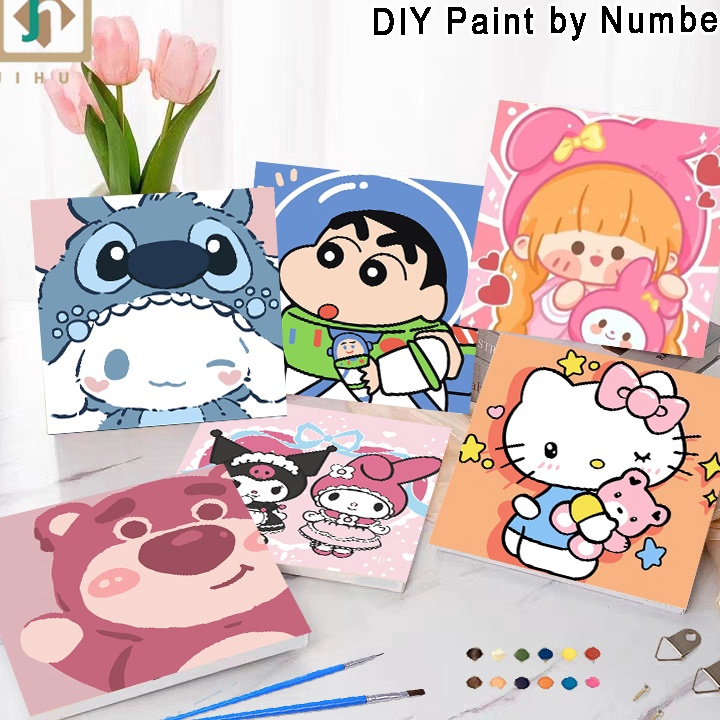 

Terkini JIHUI Paint By Number 2x2 Kartun DIY Painting Kit Canvas Paint Set Aesthetic Kanvas Lukis