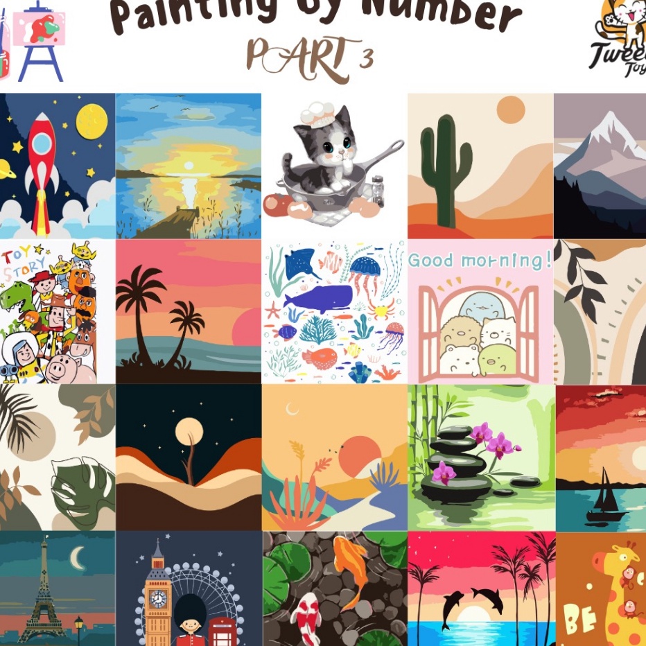 

Terlaris TweedyJkt Paint By Number Children Canvas Painting Set Kanvas Lukis Anak Part 3
