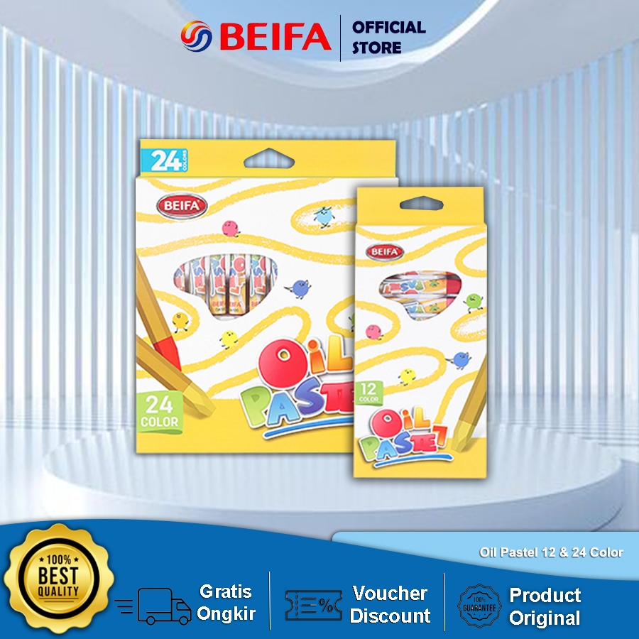 

Beifa Oil Pastel DA100 – Krayon Non-Toxic 12/18/24 Warna Cerah & Halus Mudah Digenggam
