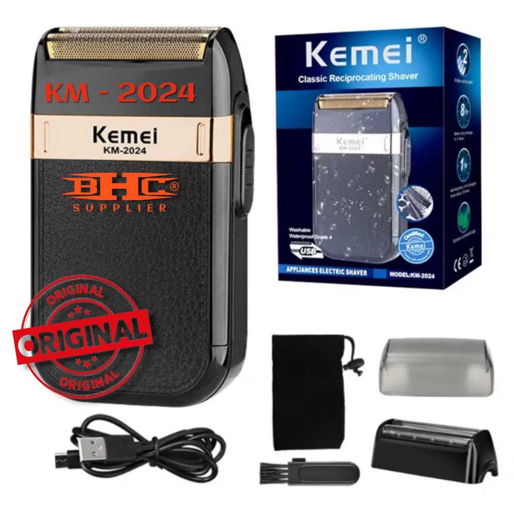 Kemei KM 2024 Original Hair Shaver Mesin Pencukur Rambut Botak Shaver Kemei KM 2024 Shaving Alat Cuk