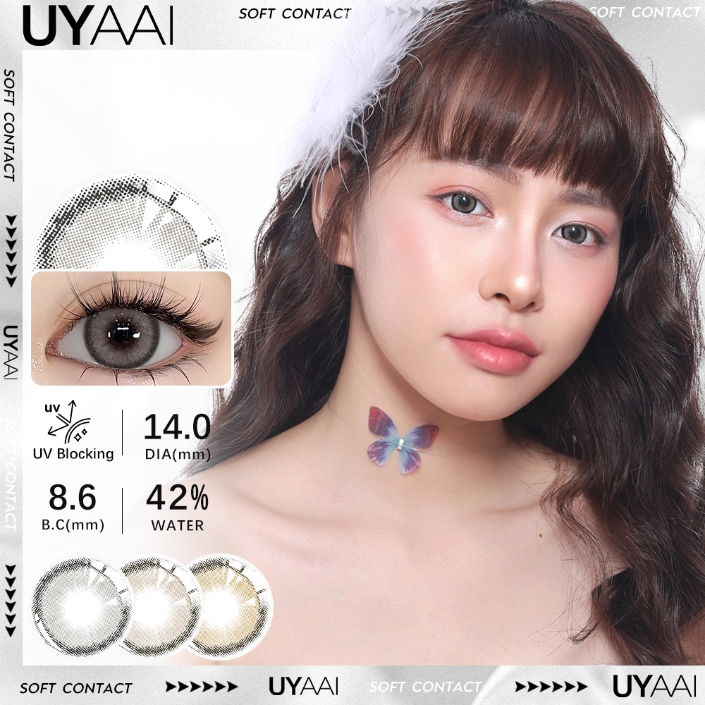 UYAAI Softlens 14MM Normal Mata Korea Seri Classic Sepasang Lensa Kontak 6 Bulan
