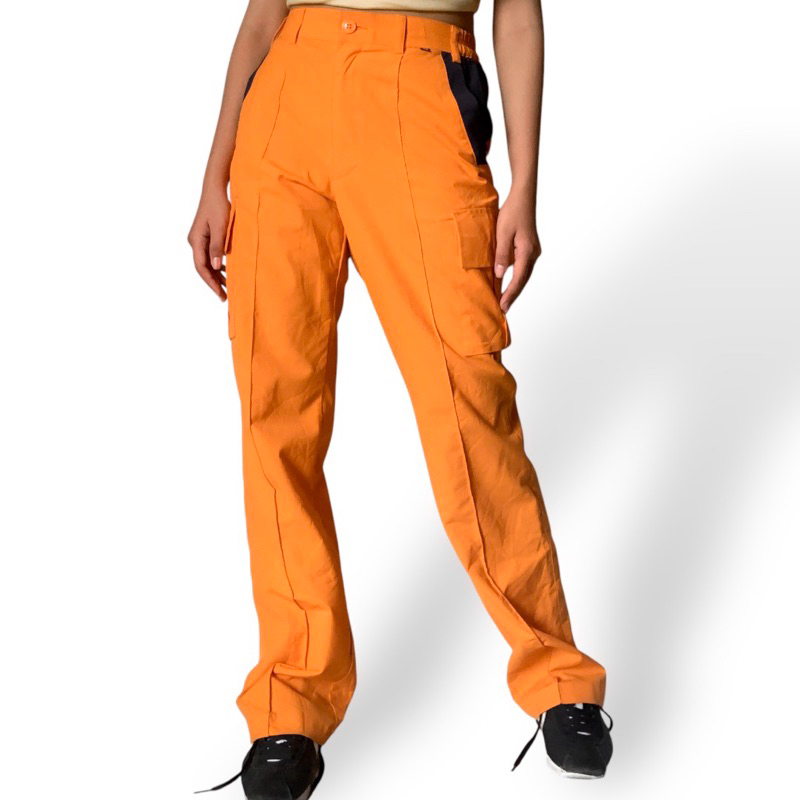 PRELOVED KYUNGDO ORANGE CARGO PANT - CELANA CARGO - BAGGY CARGO PANTS - CELANA PANJANG UNISEX