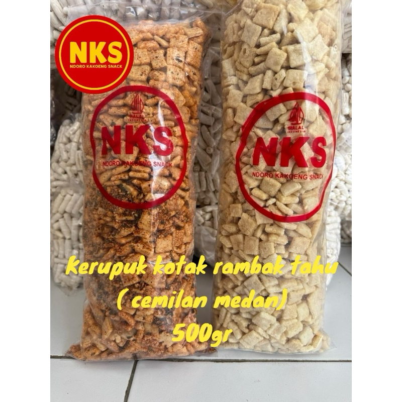 

KERUPUK KOTAK RAMBAK TAHU /CEMILAN MEDAN 1/2 BALL 500 gr food Krupuk cemilan