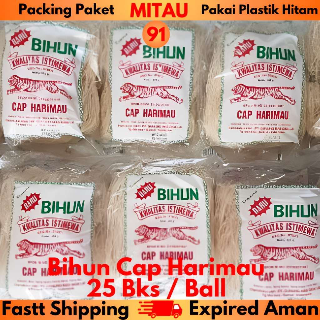 

Bihun Cap Harimau 300gr/Ball Packing Plastik Beli 5 Bal Lebih Murah