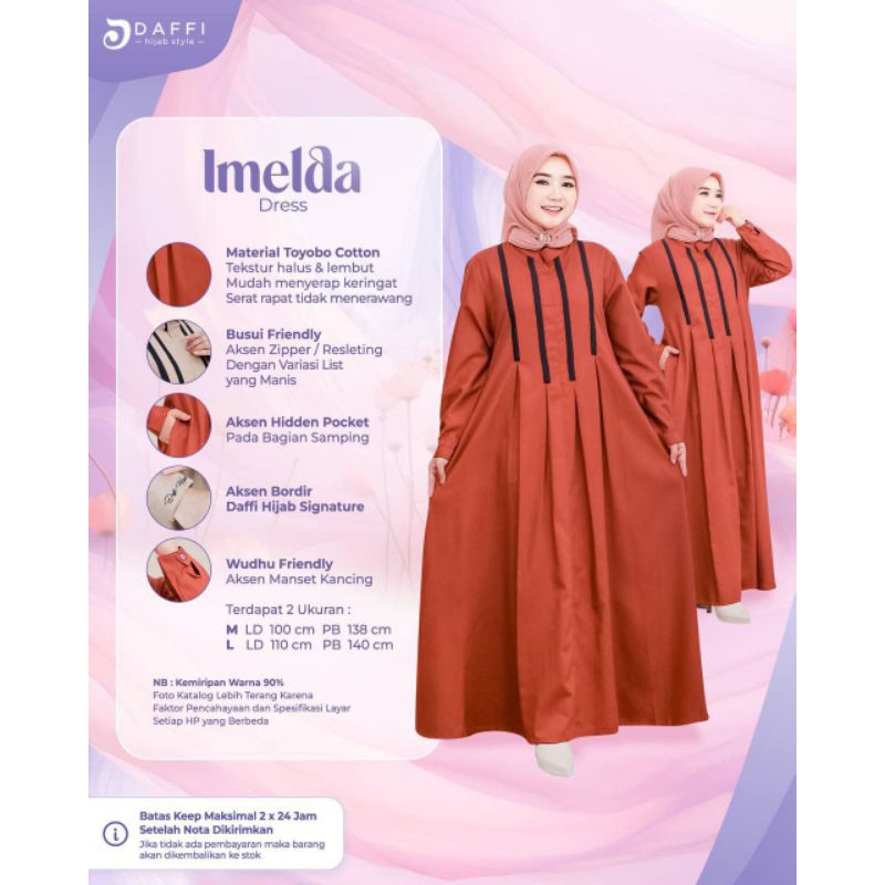 GAMIS WANITA IMELDA BY DAFFI COLLECTION/GAMIS TRENDY/GAMIS OOTD/GAMIS DAILY/GAMIS KEKINIAN/READY STO