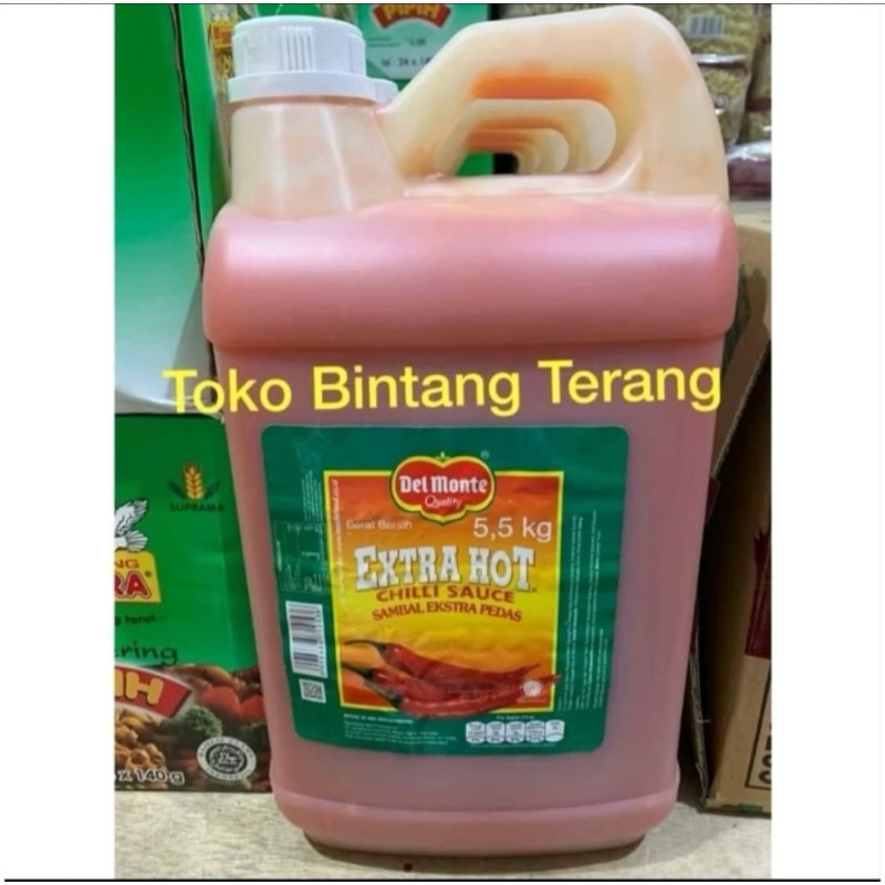 

Delmonte Sambal Extra Hot Jerigen 5,5 / 5.5 kg Del Monte Dirigen 5 kg Derigen