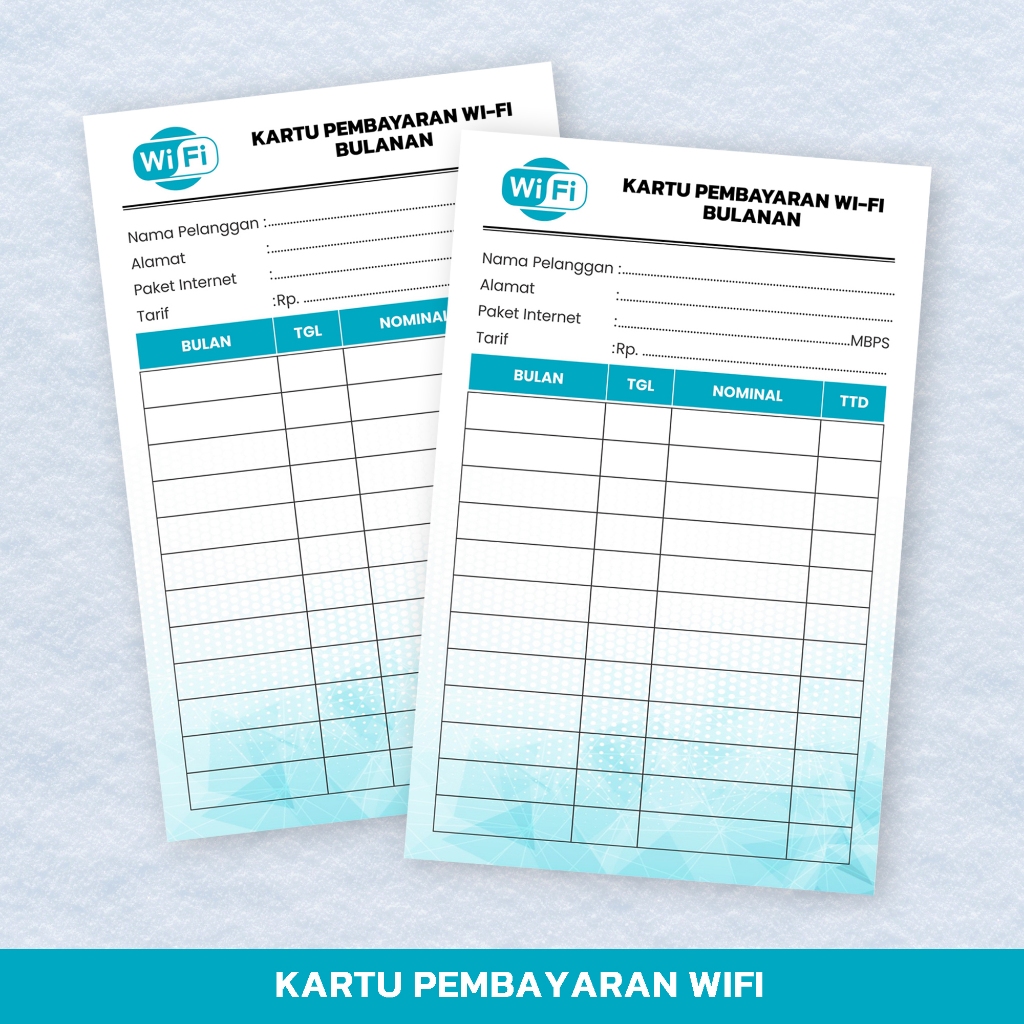 

( ISI 50 ) Kartu Pembayaran WIFI Bulanan / Kartu Iuran