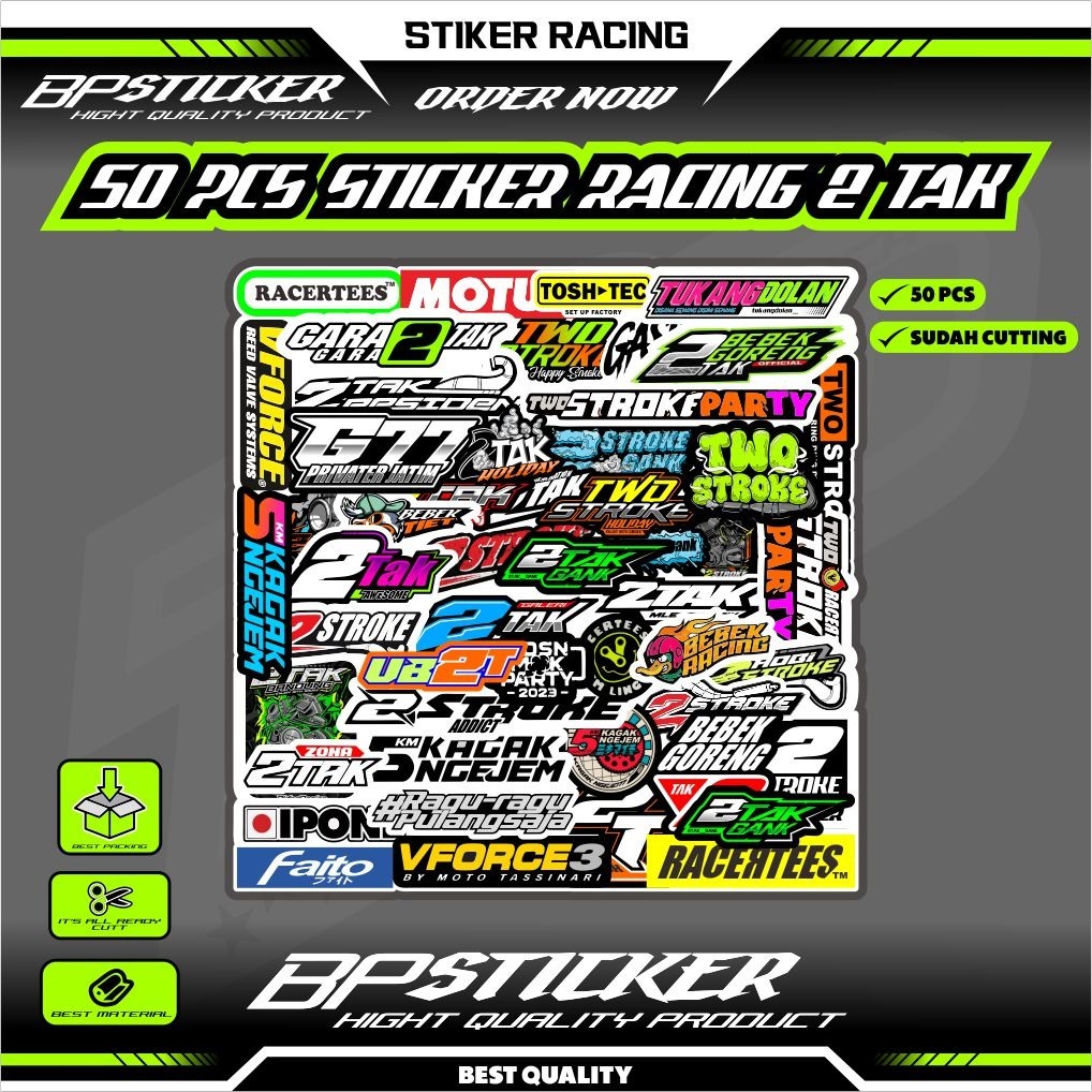 

Sticker pack model 2 tak/ TWO STROKE isi 50 pcs termurah