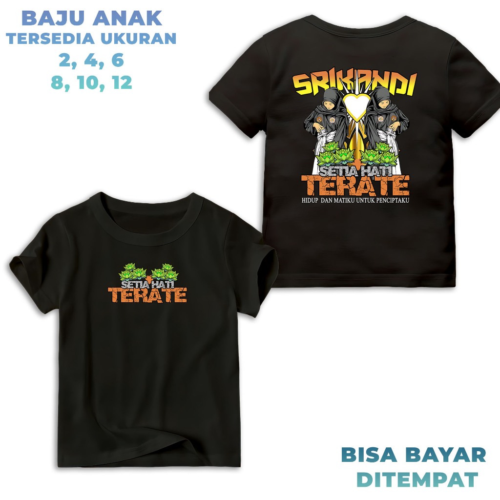 HOSINSHOP - KAOS ANAK PSHT PEREMPUAN BERHIJAB HIDUP DAN MATIKU - KAOS PSHT BAJU PSHT KATA KATA