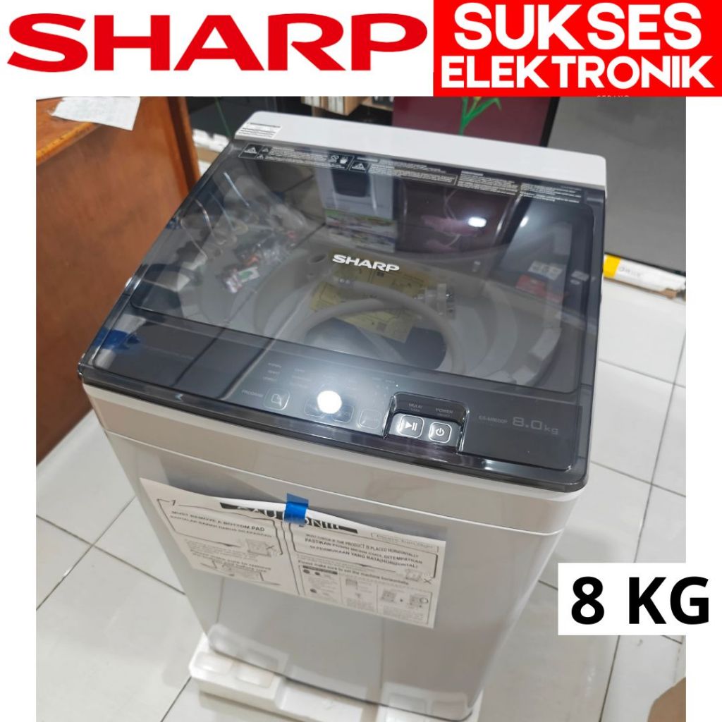 MESIN CUCI 1 TABUNG SHARP 8 KG ESM-8000P / MESINCUCI OTOMATIS 8KG 8 KILO ESM 8000 P