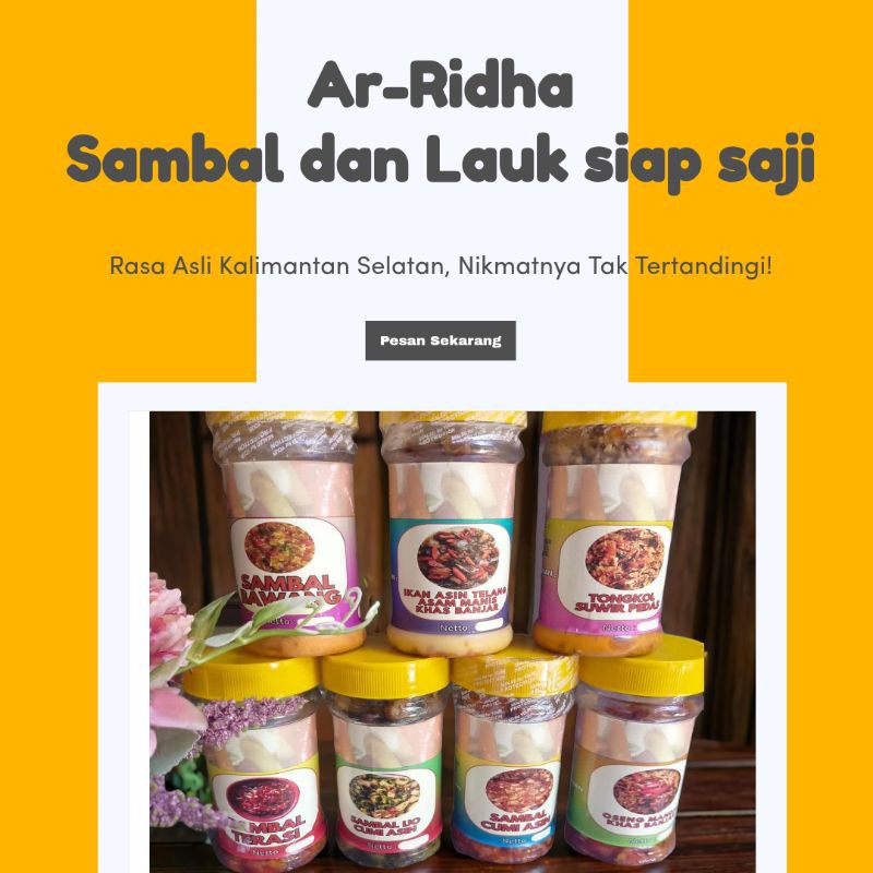 

sambal dan lauk siap santap Ar-Ridha homemade