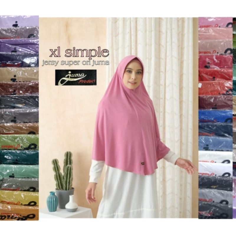 hijab juma instan polos XL jersey/jilbab instan jersy/hijab