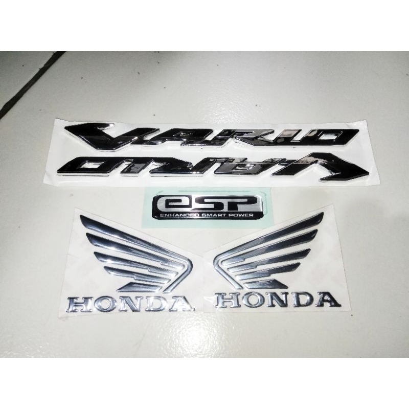 LOGO EMBLEM HONDA VARIO OLD  WARNA SILVER - SEPASANG EMBLEM GARUDA - ESP