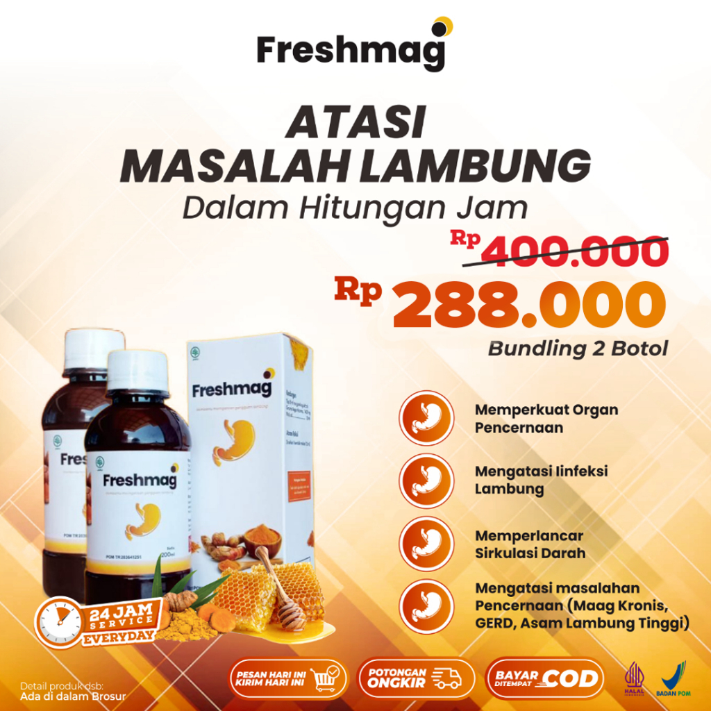 

Freshmag 2 Botol Madu Solusi Asam Lambung Gerd Infeksi Lambung Mual Muntah Lancarkan Pencernaan