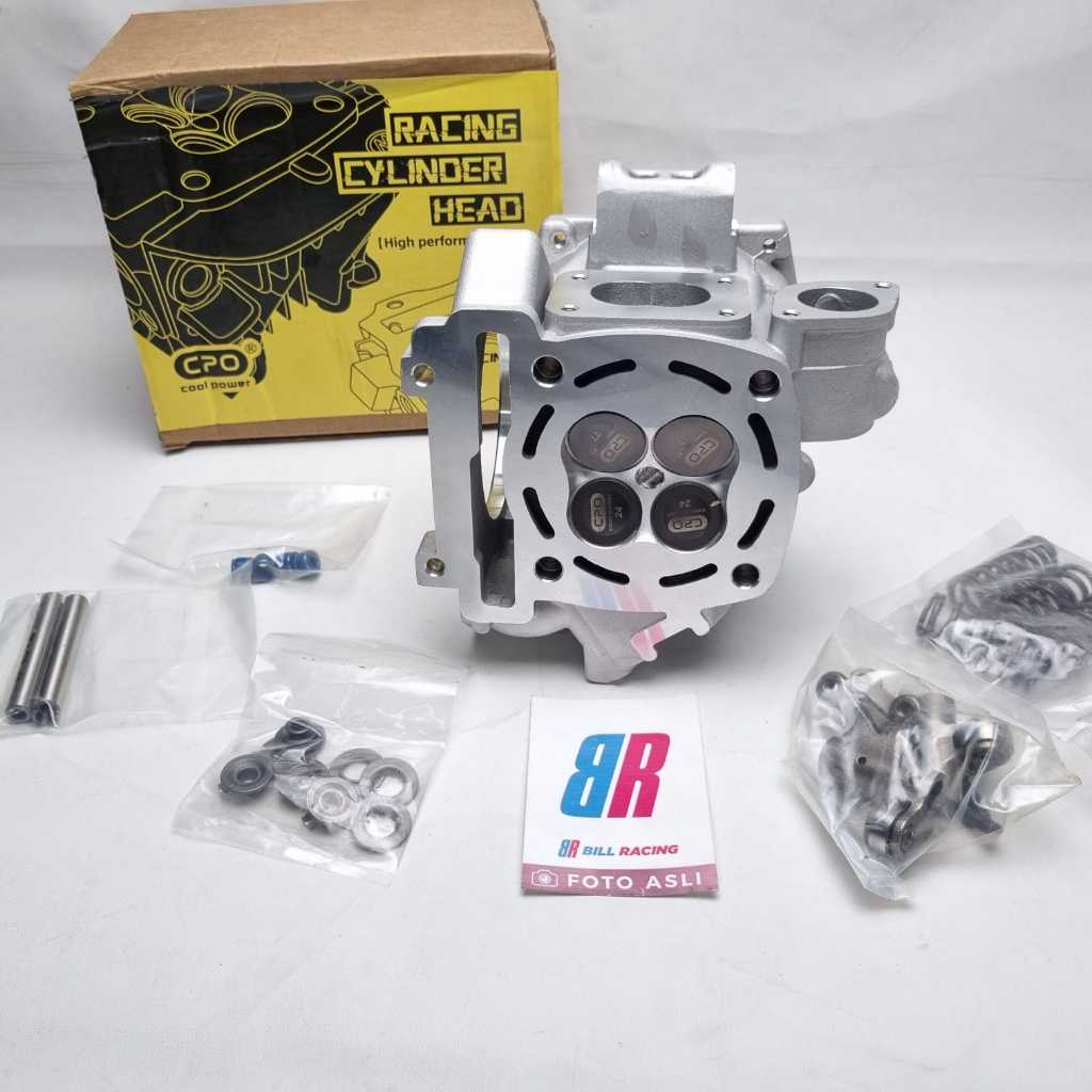 CYLINDER HEAD MX NEW MX KING VIXION 27/24 23/20 22/19 KLEP BESAR CPO RACING