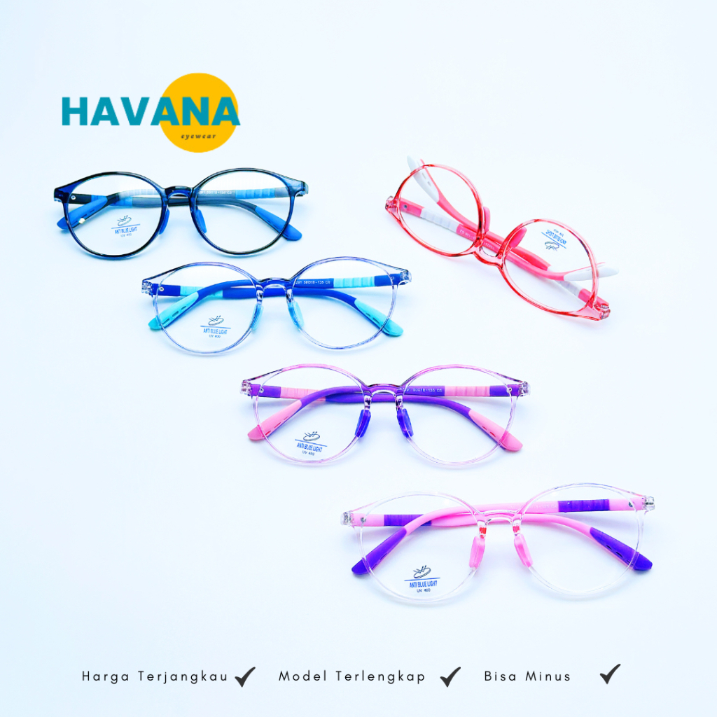 Havana Eyewear - ELLODIE Kacamata Lentur Minus Anak Anti Sinar Biru / Blueray | 5291
