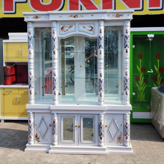 Lemari Pajangan Kaca/ Lemari Display / Showcase / Pajangan Kaca 4 Pintu / Kabinet Kaca / Lemari Kaca