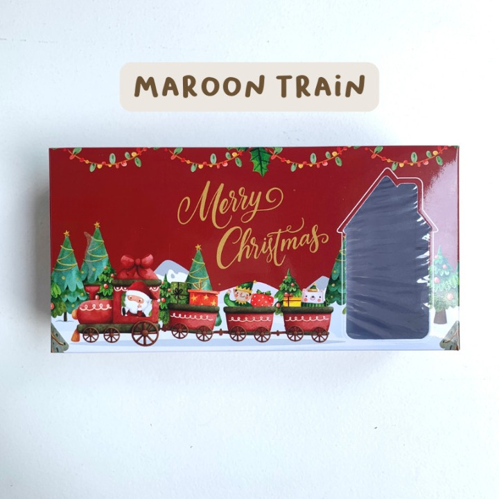 

10 Pcs Box Kue Natal Dengan Jendela Mika Paper Box Cookies Hampers Natal 20 x 10 x 6 cm