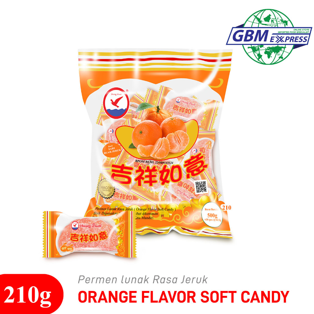 

Herring Brand Permen Jeruk Soft Orange Candy 210g