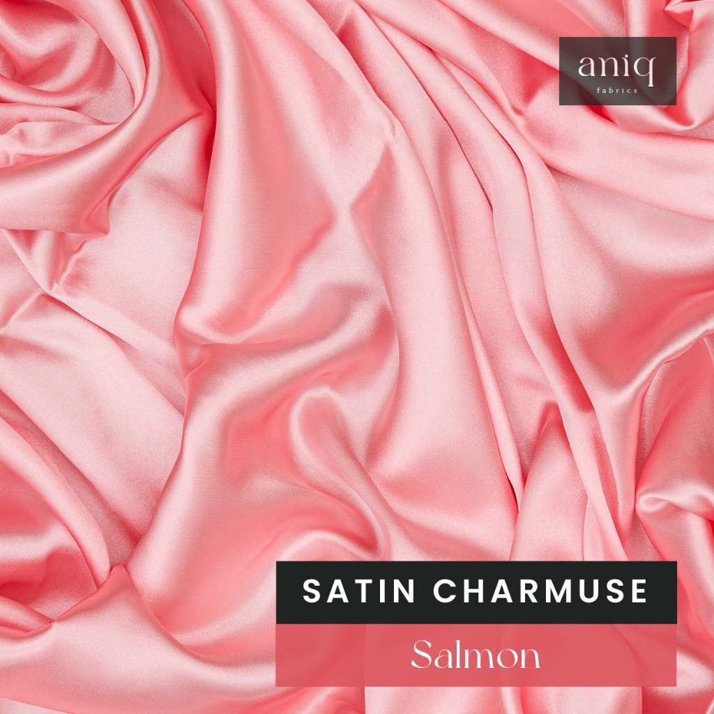 Kain Satin Meteran Kain Satin Silk Charmuse Premium Sateen Silk Satin Sutra Bahan Baju Bridesmaid, B