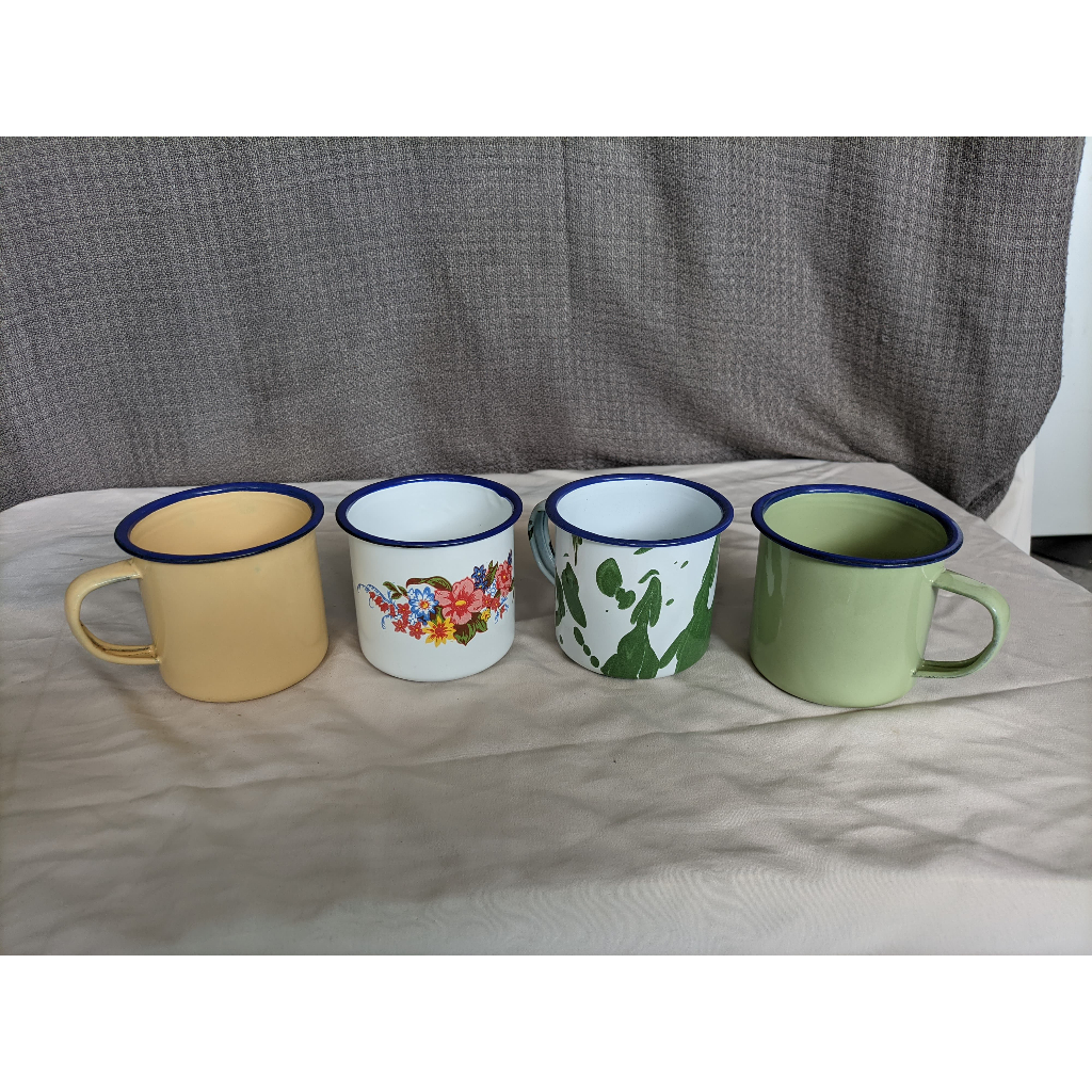 MUG ENAMEL JADUL 7CM DENGAN 4 VARIAN WARNA MUG JERMAN MUG ESTETIK MUG KOPI MUG TEH