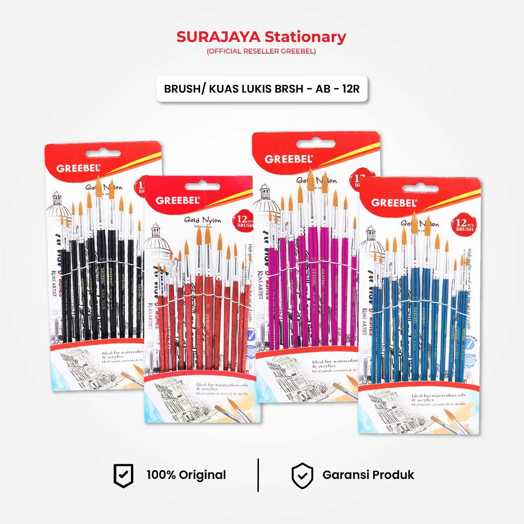 

GREEBEL Kuas Lukis Brush Paint Set / Kuas Melukis (AB-12R)