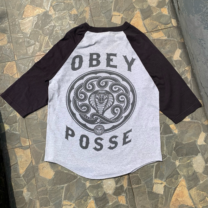 kaos obey raglan(reglan) tshirt second