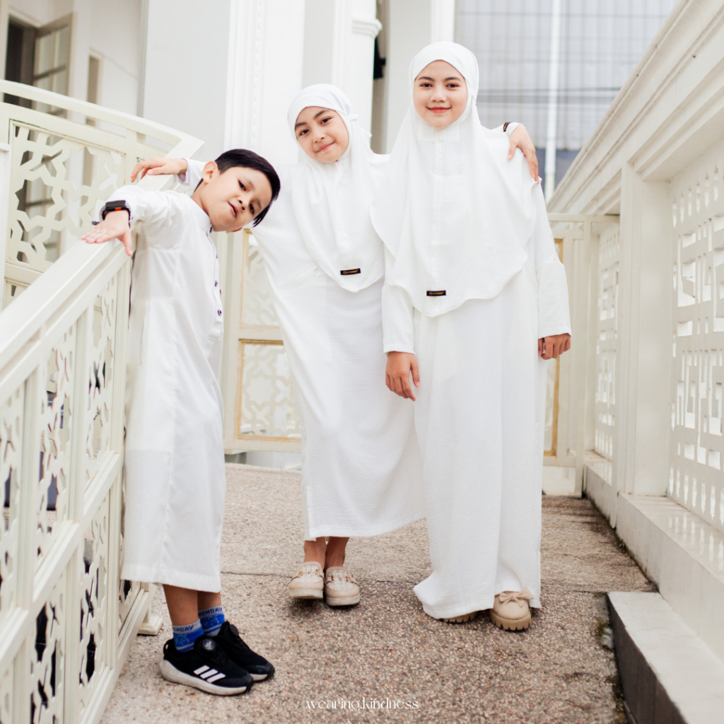 Abaya Set Hijab Couple Ibu dan Anak ( Maryam & Najwa ) Dress Syar'i / Gamis Umroh Abaya Set Kerudung